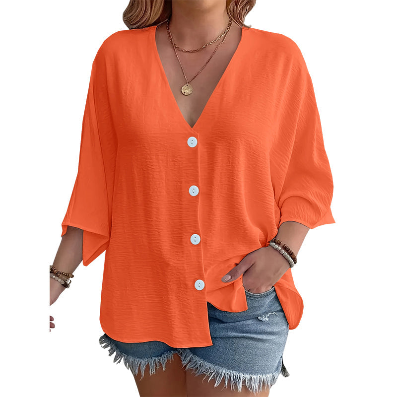 Women’s V-Neck Button Up Cardigan Casual Shirt