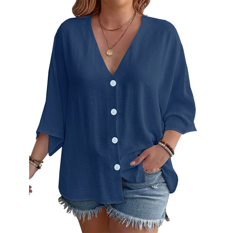 Women’s V-Neck Button Up Cardigan Casual Shirt