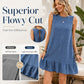 Women's Casual Sleeveless Ruffle Hem Mini Dress