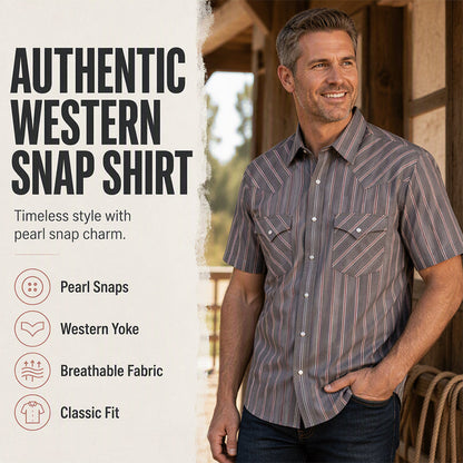 Men's Classic Fit Short Sleeve Striped Shirt