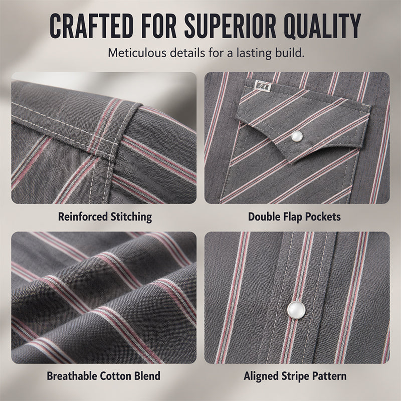 Men's Classic Fit Short Sleeve Striped Shirt