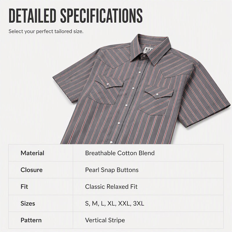Men's Classic Fit Short Sleeve Striped Shirt