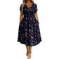 🌸 Floral V-neck dress with a twist at the waist—elegant and casual for any occasion