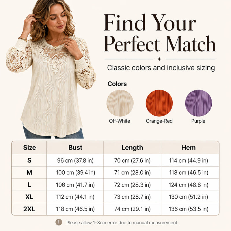 Must-Have🔥Lightweight Lace Patchwork Top – Soft Drape & Feminine Detail for Everyday Chic