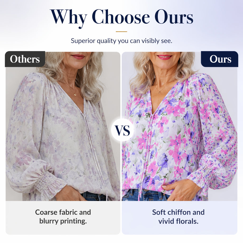 Women's Summer Floral Print V-Neck T-Shirt