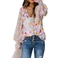 Women's Summer Floral Print V-Neck T-Shirt