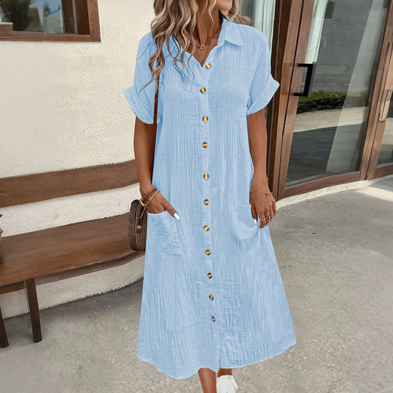 Women's Short Sleeve Shirt Dress