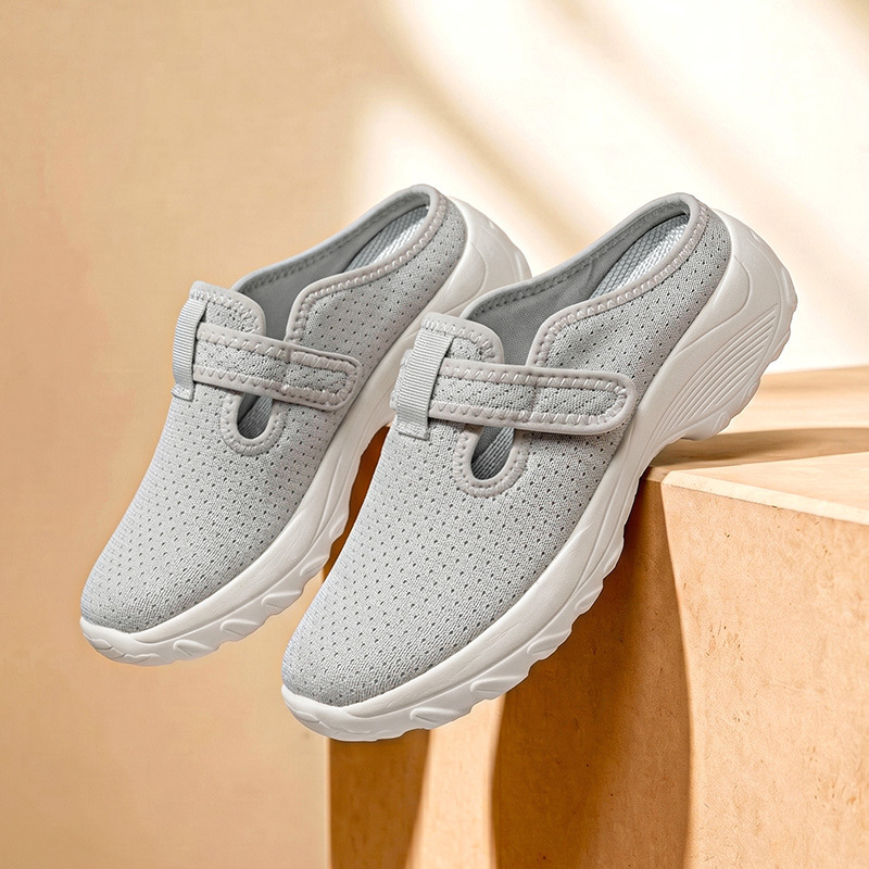 👟 LIMITED-TIME 50% OFF! Women's Adjustable Strap Comfort Lift Walking Shoes, Breathable Mesh Slip-On Platform Clogs