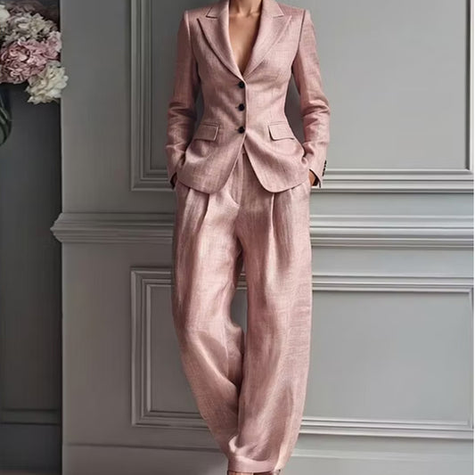 ⌛Limited-Time Offer-Women's Casual Blazer & Trousers 2-Piece Suit