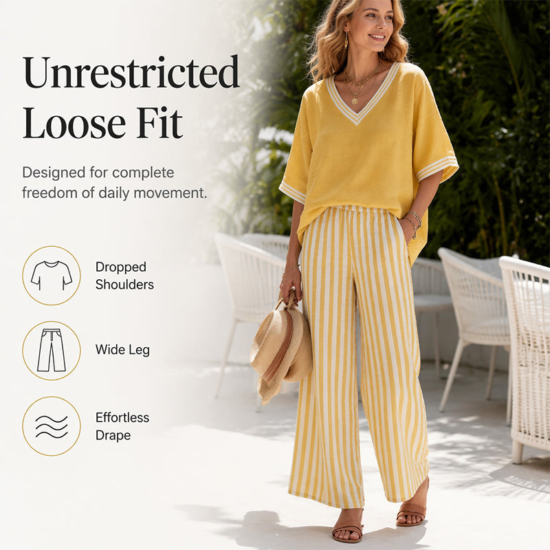 Women's Casual Striped Two-Piece Set