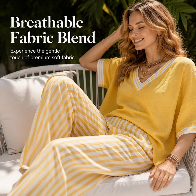 Women's Casual Striped Two-Piece Set