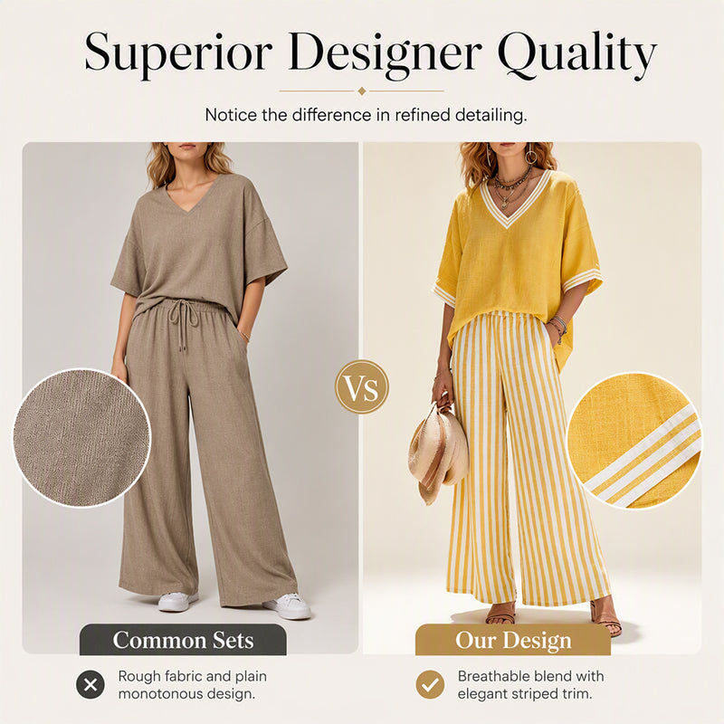 Women's Casual Striped Two-Piece Set
