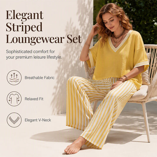 Women's Casual Striped Two-Piece Set