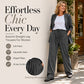 Women's Ribbed Drawstring Straight-Leg Trousers