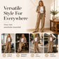 Women's Ribbed Drawstring Straight-Leg Trousers