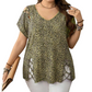 ⏳LAST DAY SALE ONLY ￡18.99!!🔥Women's Leopard Print Loose V-Neck T-Shirt