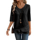 Women's Asymmetric Casual Solid Round Neck Top