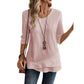 Women's Asymmetric Casual Solid Round Neck Top