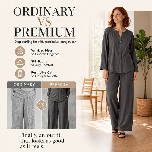 ⌛Limited-time offer-Women's Casual Shirt & Wide Leg Pants Set