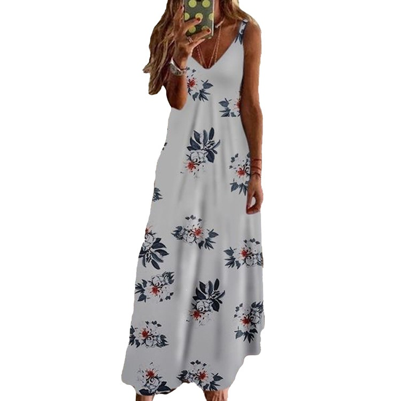 🌻 Women's Sunflower V-Neck Maxi Dress – Lightweight, Flowy & Perfect For Sunny Days ✨