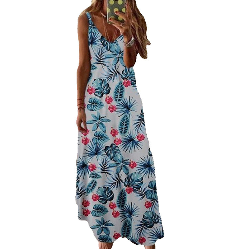 🌻 Women's Sunflower V-Neck Maxi Dress – Lightweight, Flowy & Perfect For Sunny Days ✨