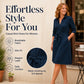 ✨Women's 3/4 Sleeve Shirt Dress with Belt– Effortless Elegance & Flattering Style 🤍