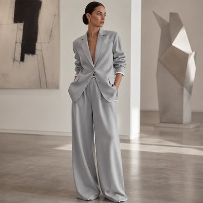 ✨🛍️Fresh Drop - Blazer & Wide-Leg Pant Suit – Clean Lines & Breezy Comfort for Confident All-Day Wear