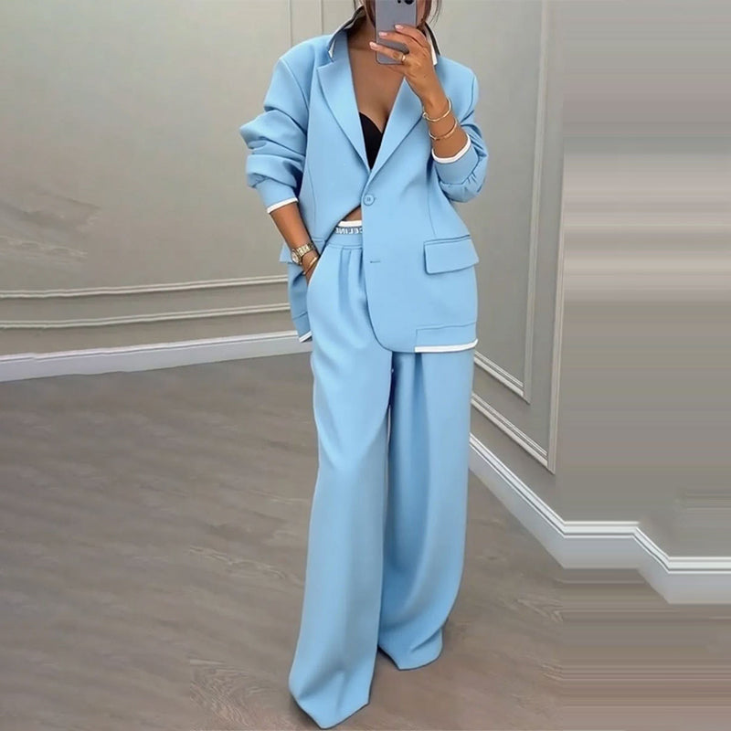 ✨🛍️Fresh Drop - Blazer & Wide-Leg Pant Suit – Clean Lines & Breezy Comfort for Confident All-Day Wear