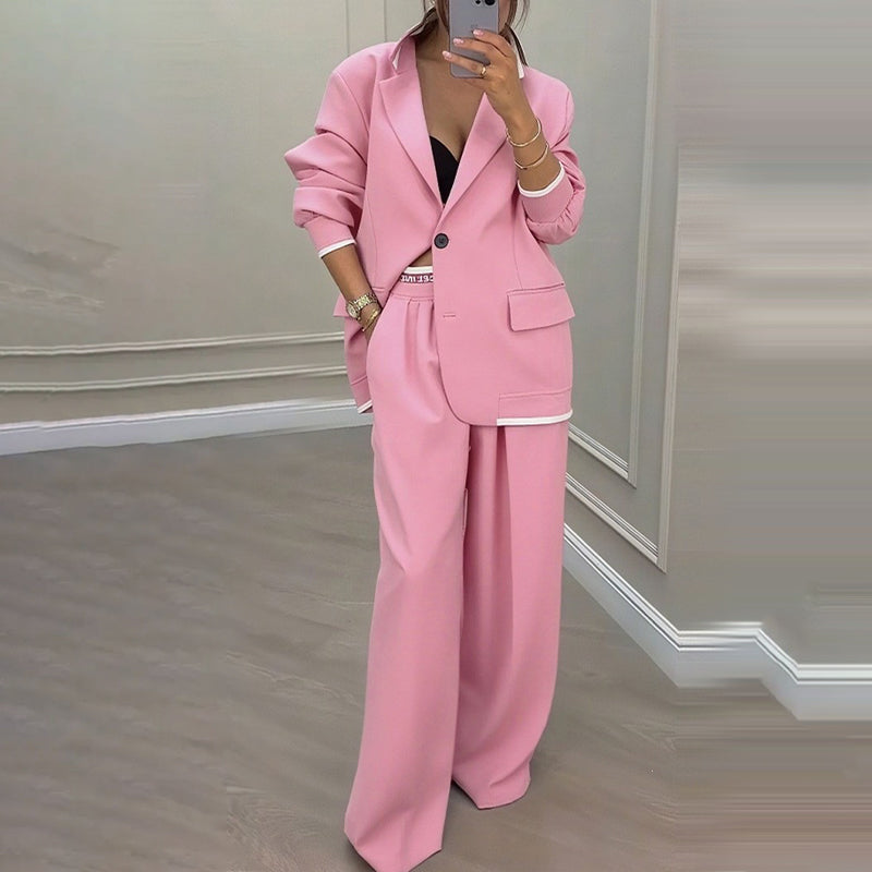 ✨🛍️Fresh Drop - Blazer & Wide-Leg Pant Suit – Clean Lines & Breezy Comfort for Confident All-Day Wear