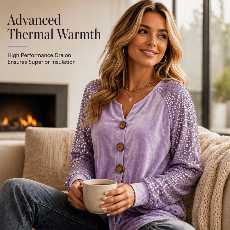 Women's Casual Velvet Long Sleeve Top