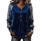 Women's Casual Velvet Long Sleeve Top