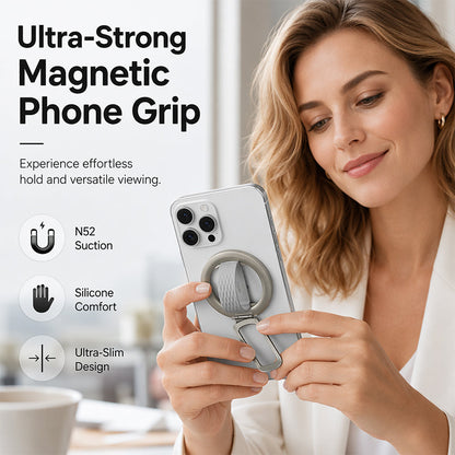 📱 Magnetic Phone Ring Holder with Finger Strap– Strong Hold, Soft Comfort & Hands-Free Freedom ✨