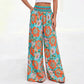 ⌛Limited-time offer-Women's Floral Print High-Waisted Wide-Leg Pants