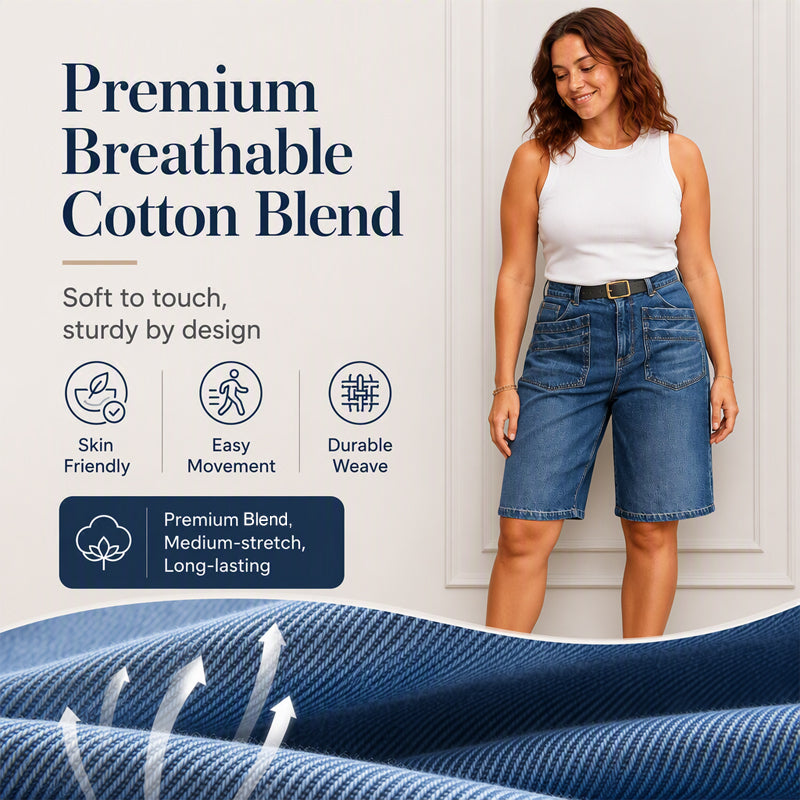 ⌛Limited-time offer-Women's Classic Straight-Leg Denim Crop Pants