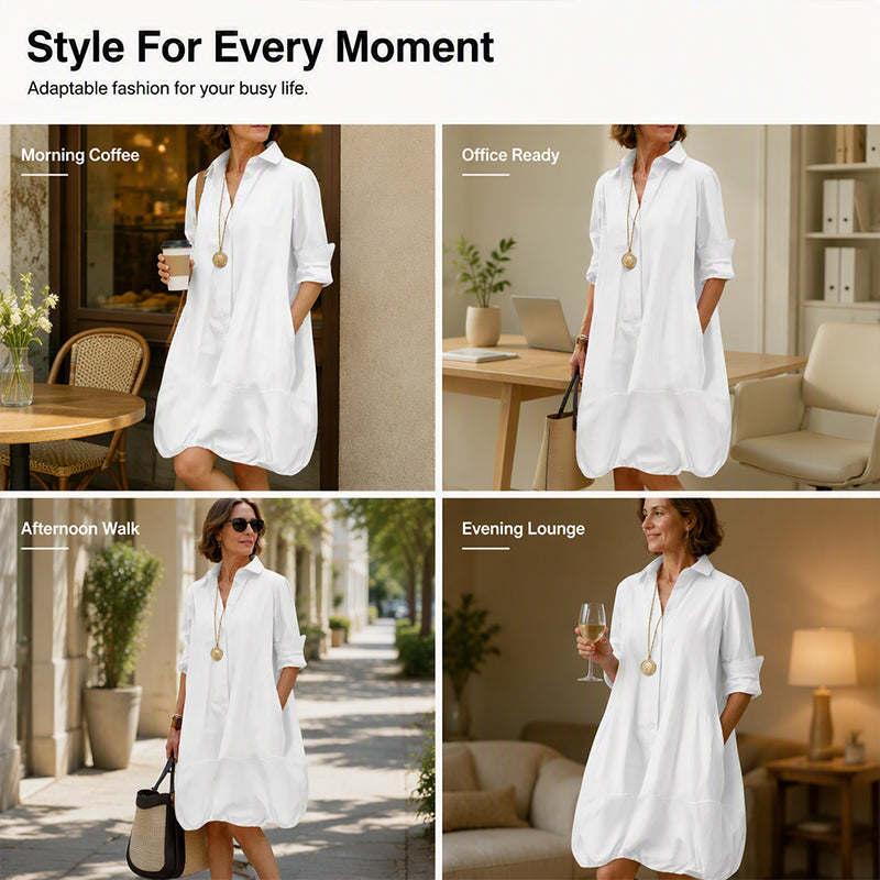 Women's Casual Button Down Shirt Dress