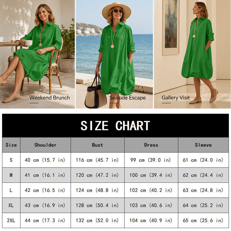 Women's Casual Button Down Shirt Dress