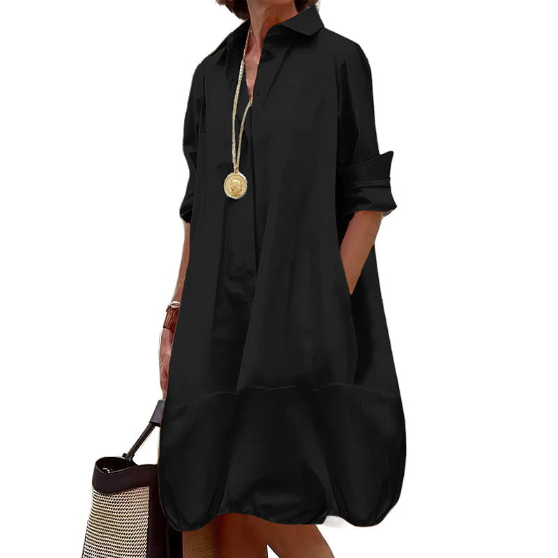 Women's Casual Button Down Shirt Dress