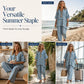 Women's Loose V-Neck Striped 2-Piece Casual Set