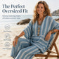 Women's Loose V-Neck Striped 2-Piece Casual Set