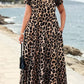 ⏳🔥LIMITED-TIME 50% OFF! ⏰Women's Leopard Print Maxi Dress with Pockets Casual Short Sleeve Long Dress