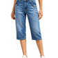 Women's High Waisted Knee Length Jean Shorts
