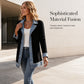 ⌛Limited-time offer-Women’s Elegant Denim Spliced Ribbed Knit Coat