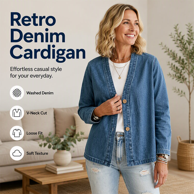 ⌛Limited-time offer-Women's Casual Collarless Button Cardigan Jacket