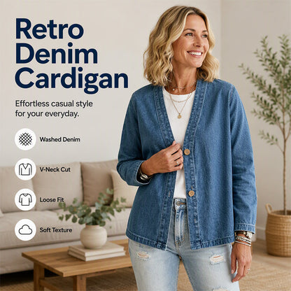⌛Limited-time offer-Women's Casual Collarless Button Cardigan Jacket