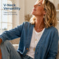 ⌛Limited-time offer-Women's Casual Collarless Button Cardigan Jacket