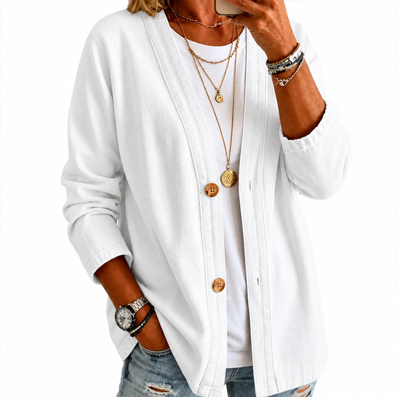 ⌛Limited-time offer-Women's Casual Collarless Button Cardigan Jacket