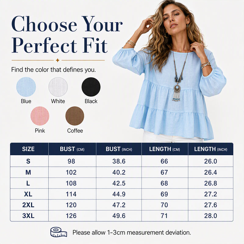 ⌛Limited-time offer-Women's Summer Lantern Sleeve Tiered Ruffle Blouse