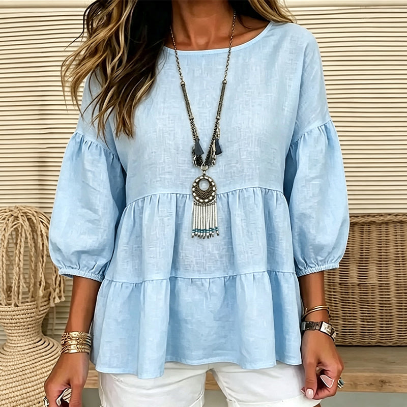⌛Limited-time offer-Women's Summer Lantern Sleeve Tiered Ruffle Blouse