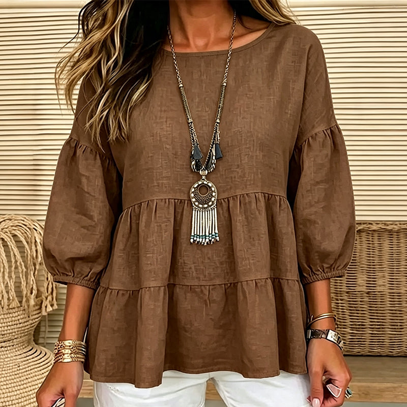⌛Limited-time offer-Women's Summer Lantern Sleeve Tiered Ruffle Blouse