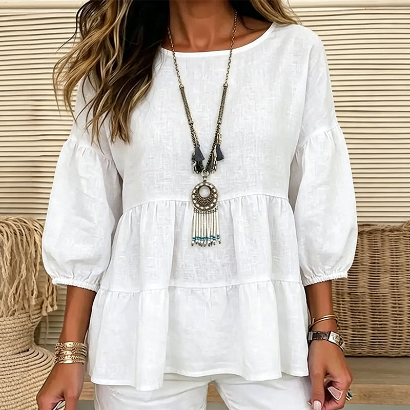 ⌛Limited-time offer-Women's Summer Lantern Sleeve Tiered Ruffle Blouse